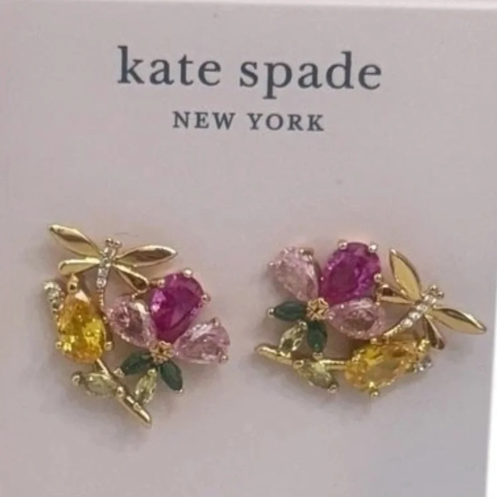 Kate Spade Pink and Yellow Cluster Earrings